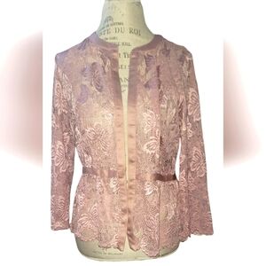 Lace Long Sleeve Sheer Dressy Blouse Jacket